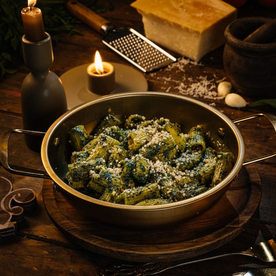 Santo Pesto con albahaca, parmigiano y nueces en My Pasta My Art, restaurante italiano en Malasaña Madrid